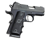 Hogue OverMolded Rubber Grip Panels for Colt 1911 Officers Model with Finger Grooves, Black - 43000